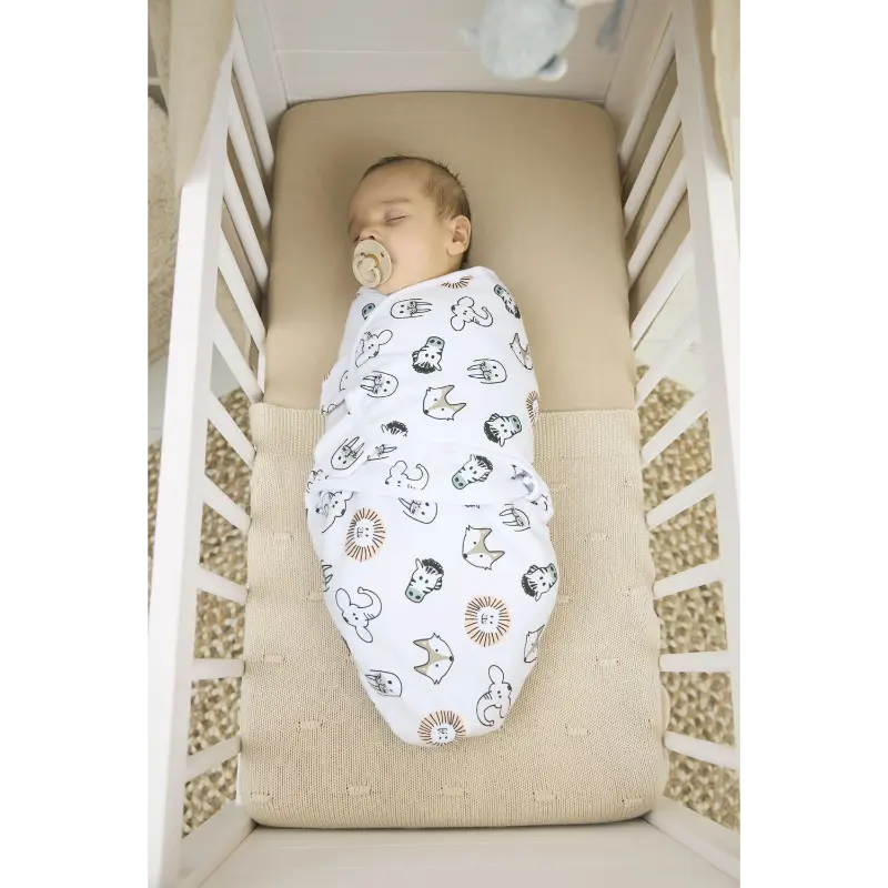 Meyco Swaddle inbakerdoek gevoerd Animal multicolor