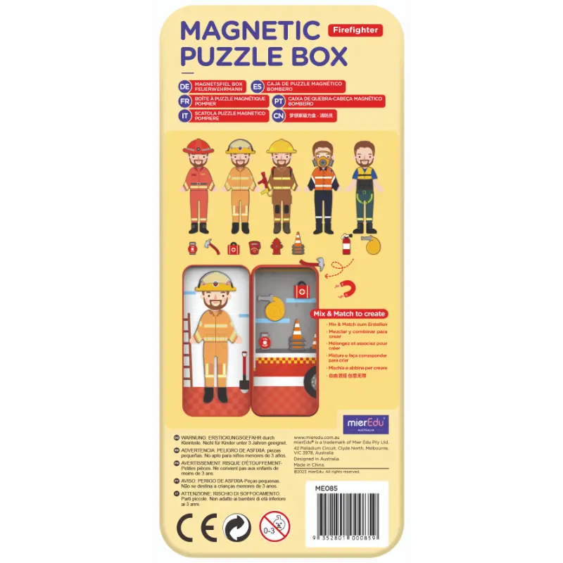 MierEdu magnetische puzzeldoos Brandweerman