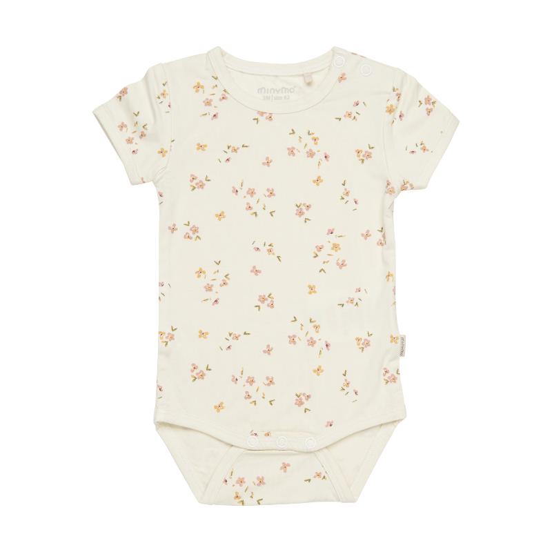 Minymo romper korte mouw Veiled Rose Flower