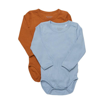 Minymo romper lange mouw 2-pack Ashley Blue