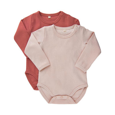 Minymo romper lange mouw 2-pack Canyon Rose