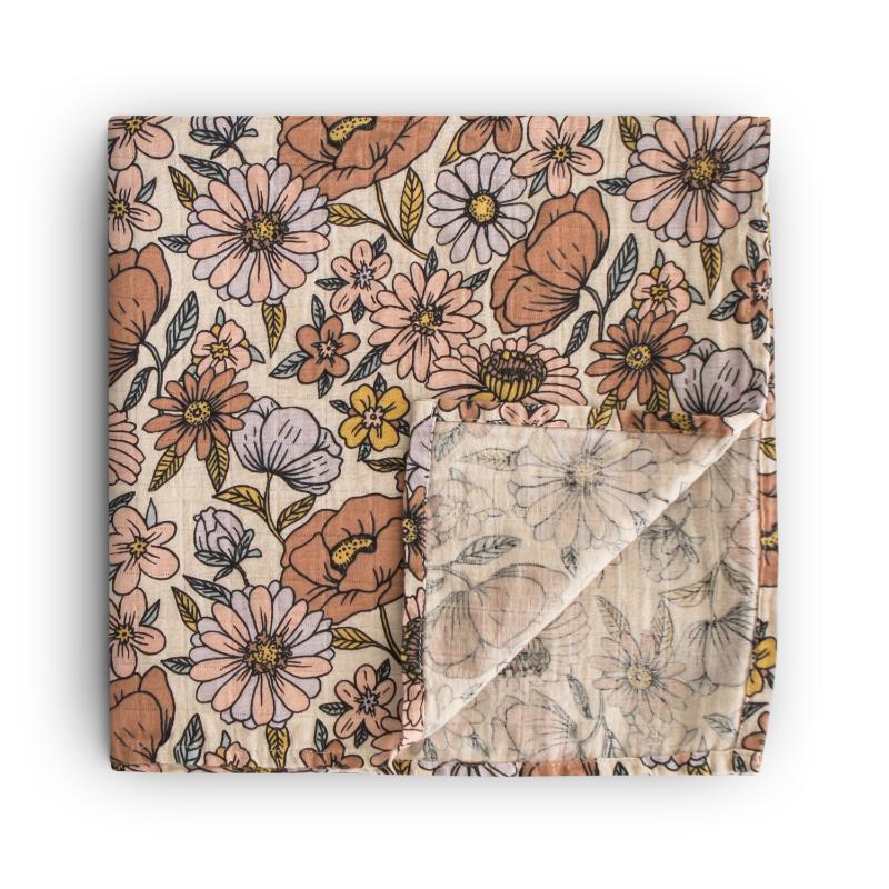 Mushie Muslin hydrofiel doek Retro Flowers