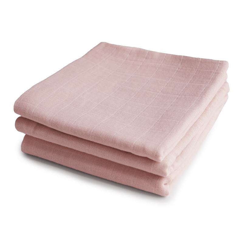 Mushie Muslin hydrofieldoeken 3-pack Blush