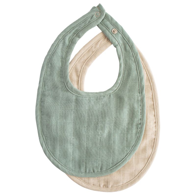 Mushie muslin slab 2-pack Roman Green Fog