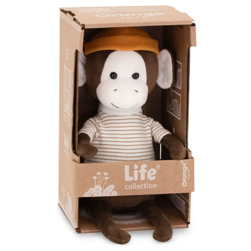 Orange Toys knuffel aap met oranje pet