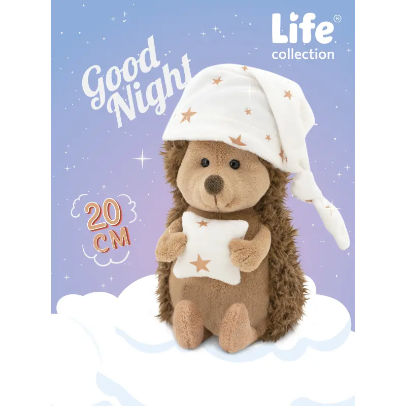 Orange Toys knuffel egel met slaapmuts