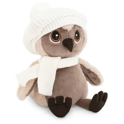 Orange Toys knuffel uil met beanie