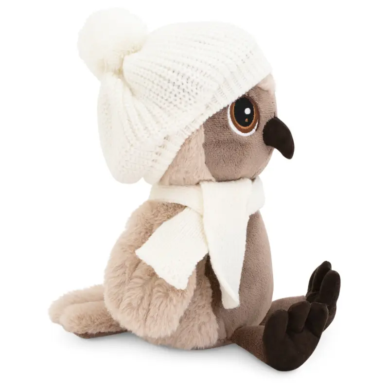 Orange Toys knuffel uil met beanie