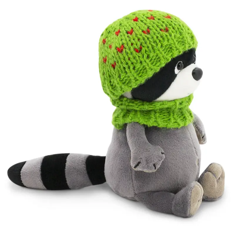 Orange Toys knuffel wasbeer met groene muts