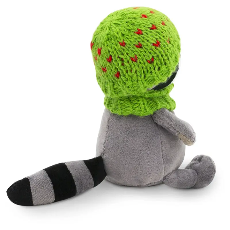 Orange Toys knuffel wasbeer met groene muts