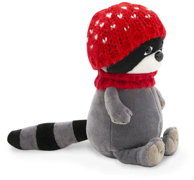 Orange Toys knuffel wasbeer met rode muts