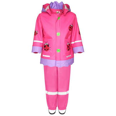 Playshoes regenpak 2-delig roze lieveheersbeestje