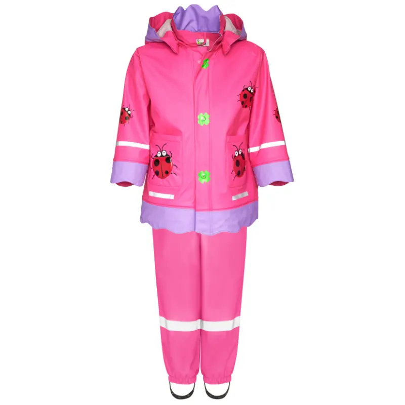 Playshoes regenpak 2-delig roze lieveheersbeestje