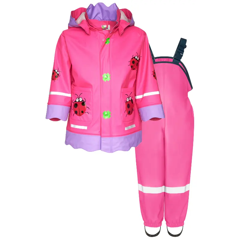 Playshoes regenpak 2-delig roze lieveheersbeestje