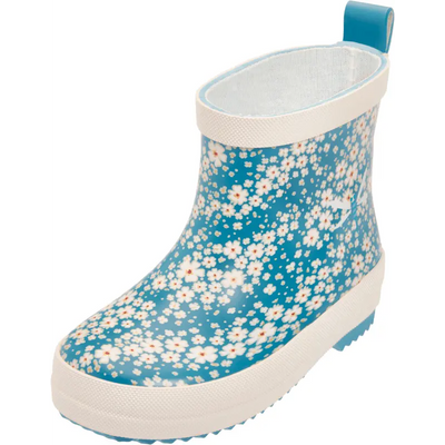 Playshoes halfhoge regenlaarzen Flowers Petrol