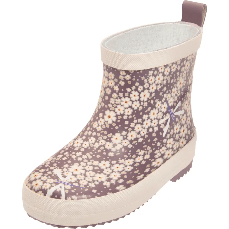 Playshoes halfhoge regenlaarzen Flowers Violet