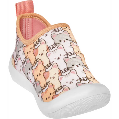 Playshoes pantoffels kat allover roze