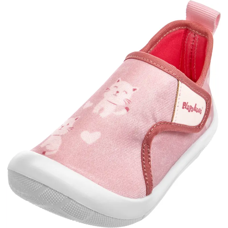 Playshoes pantoffels kat lichtroze