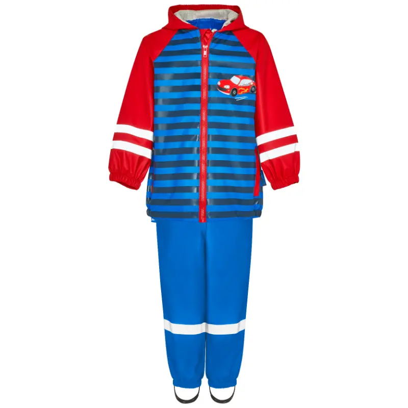 Playshoes regenpak 2-delig auto blauw