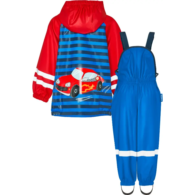Playshoes regenpak 2-delig auto blauw