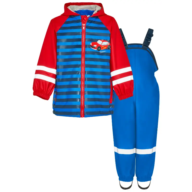 Playshoes regenpak 2-delig auto blauw
