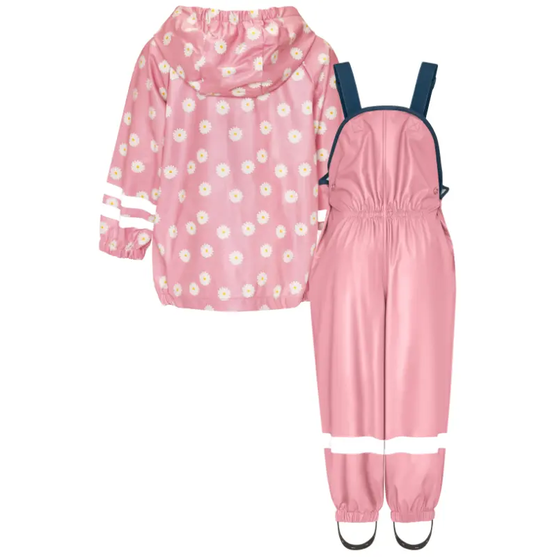 Playshoes regenpak 2-delig bloemen roze