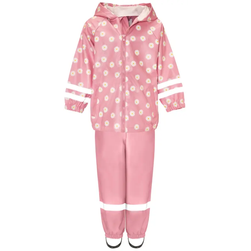 Playshoes regenpak 2-delig bloemen roze