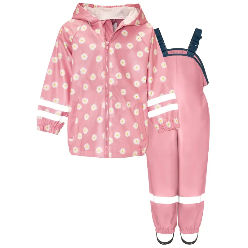Playshoes regenpak 2-delig bloemen roze