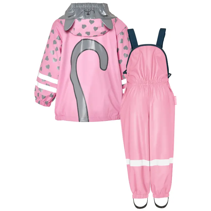 Playshoes regenpak 2-delig hartjes roze