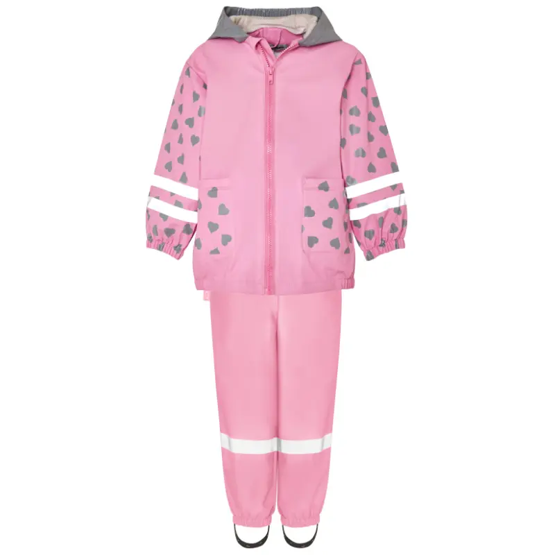 Playshoes regenpak 2-delig hartjes roze