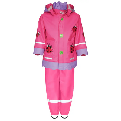 Playshoes regenpak 2-delig lieveheersbeestje fuchsia
