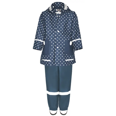 Playshoes regenpak 2-delig marine stippen uni