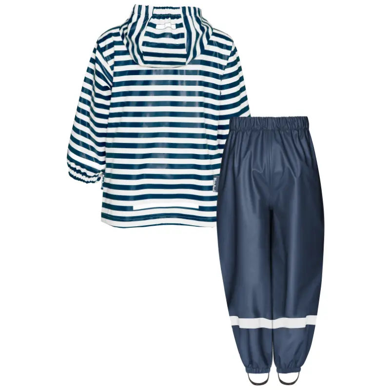 Playshoes regenpak 2-delig marine streepjes
