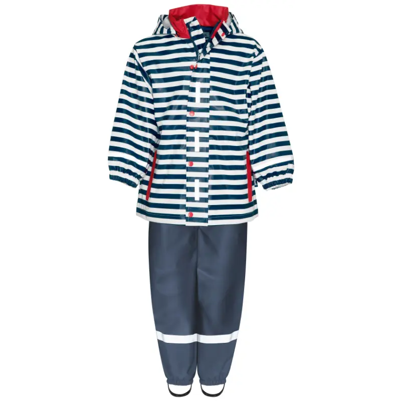 Playshoes regenpak 2-delig marine streepjes