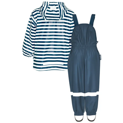 Playshoes regenpak 2-delig marine streep marine