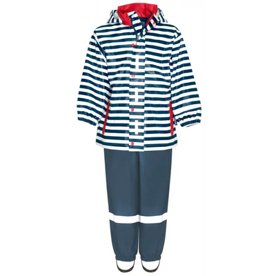 Playshoes regenpak 2-delig marine streep marine