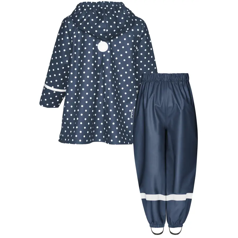 Playshoes regenpak 2-delig stippen marine