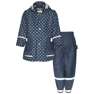 Playshoes regenpak 2-delig stippen marine