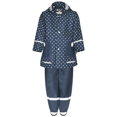 Playshoes regenpak 2-delig stippen marine
