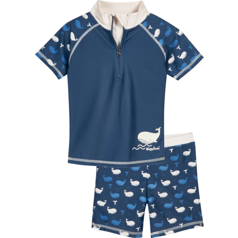 Playshoes tweedelige zwemsuit Whale Navy