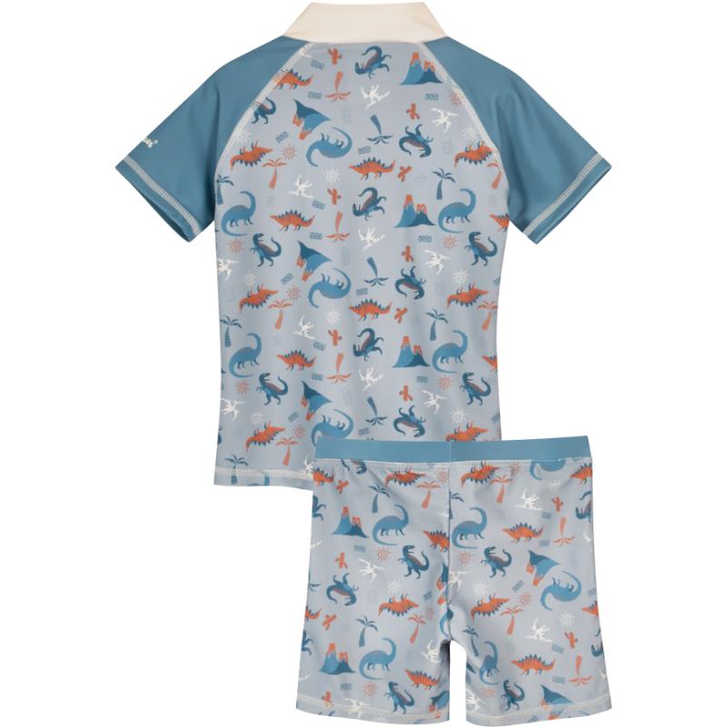 Playshoes tweedelige zwemsuit dino blauw