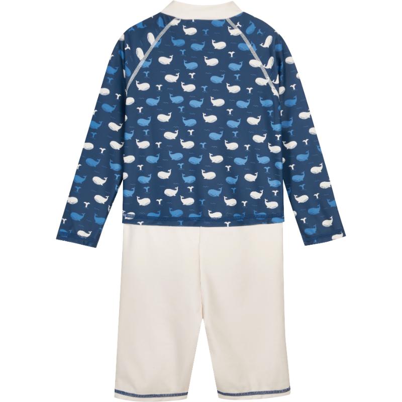 Playshoes zwempak lange mouw Whale Navy