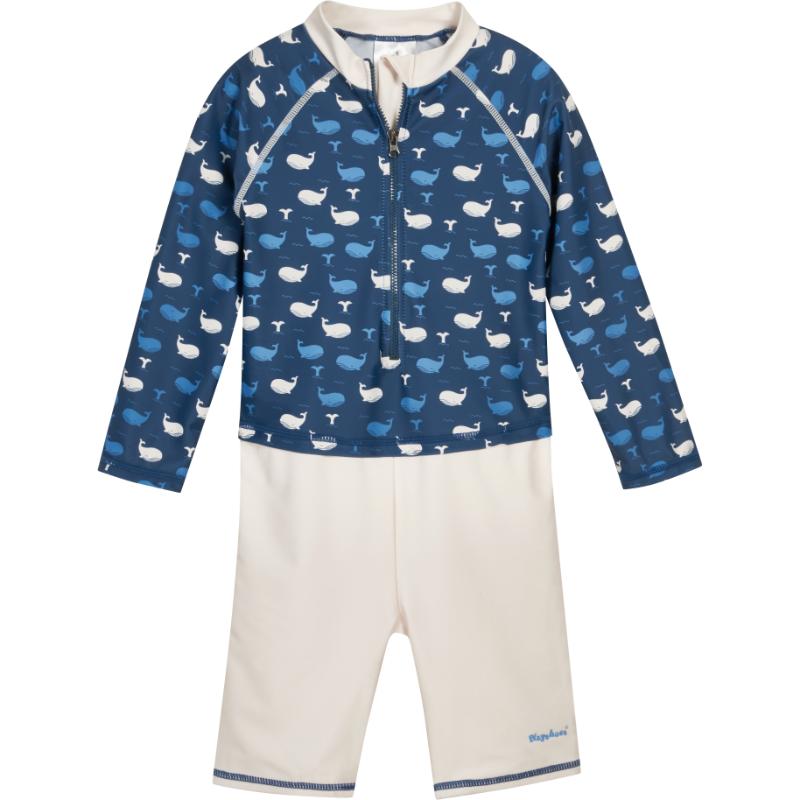 Playshoes zwempak lange mouw Whale Navy