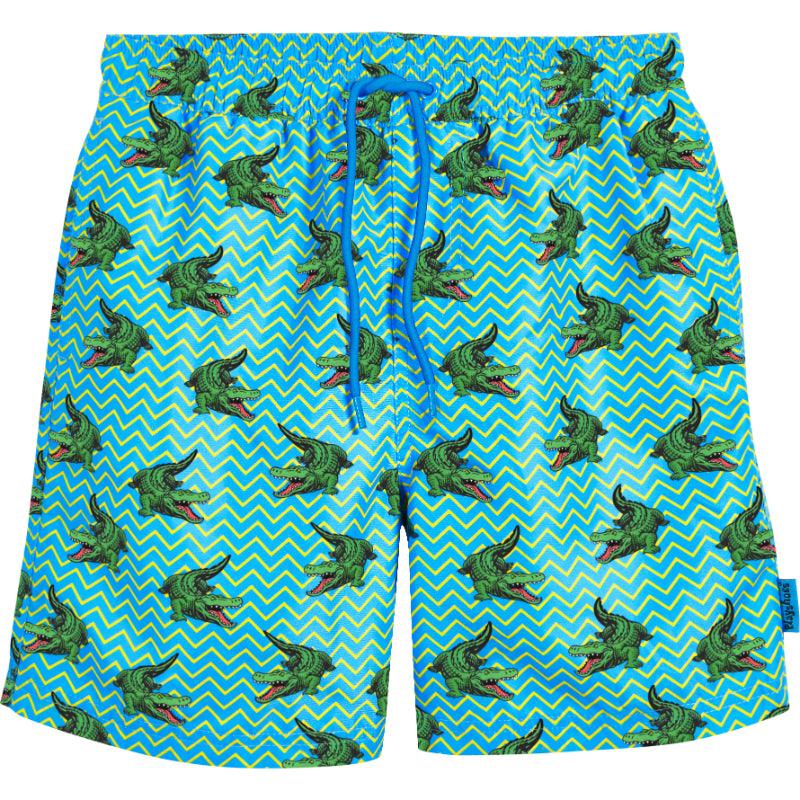 Playshoes zwemshort Krokodil Aquablauw