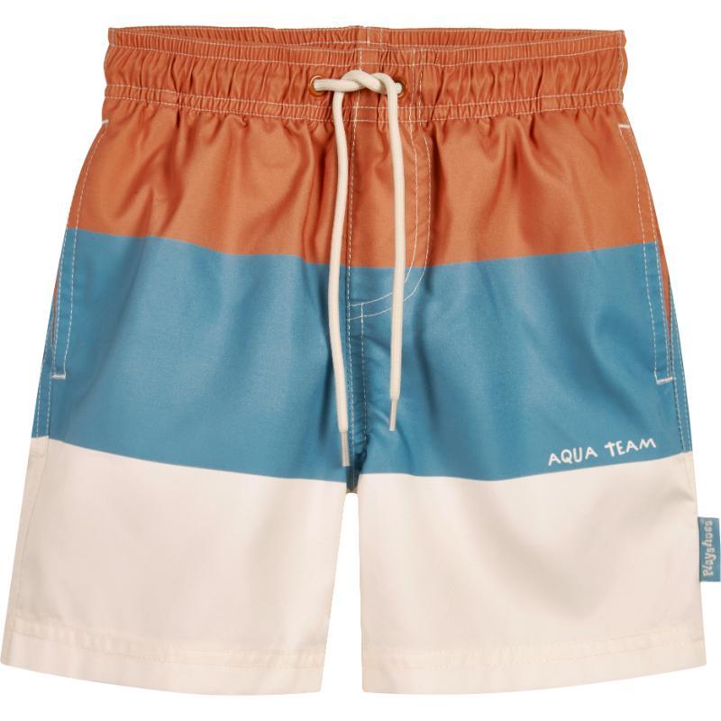 Playshoes zwemshort color block oker