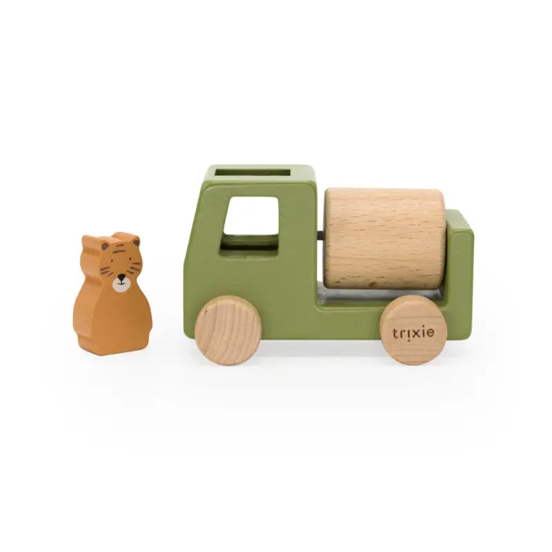 Trixie Baby houten bouwvoertuigen dieren set