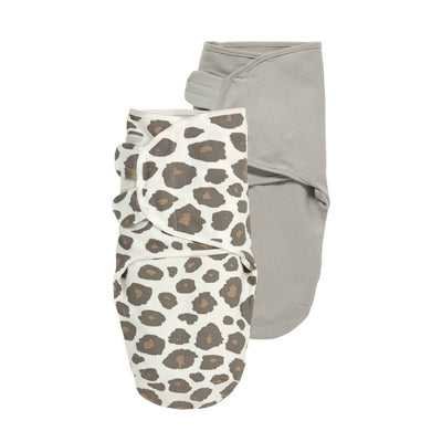 Meyco Swaddle 2-pack inbakerdoek Panter Neutral / Uni Grijs