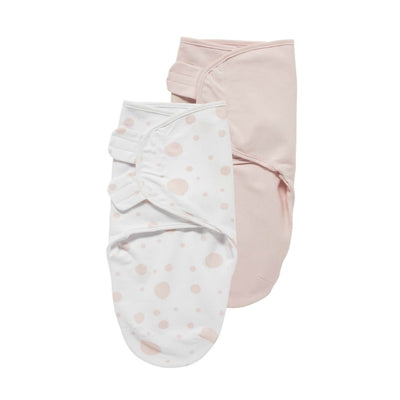 Meyco Swaddle 2-pack inbakerdoek Dots / Uni Lichtroze