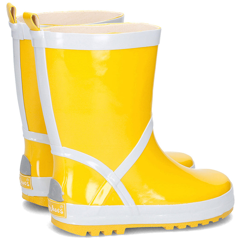 Playshoes regenlaarzen uni Geel Witte Streep