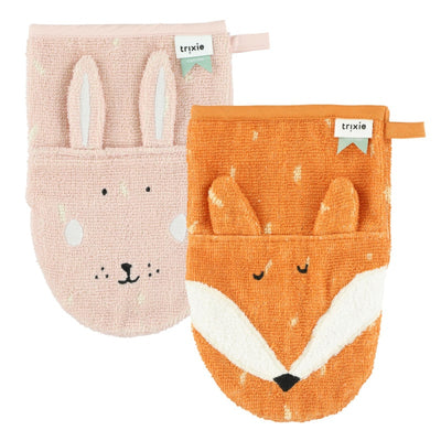Trixie Baby set washandjes Mrs. Rabbit - Mr. Fox